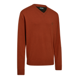 DEERHUNTER Harrington V-Neck Knit - Men's - Oak Rust Melange