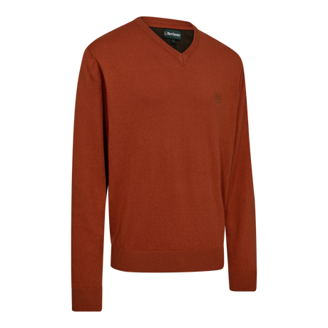 DEERHUNTER Harrington V-Neck Knit - Men's - Oak Rust Melange