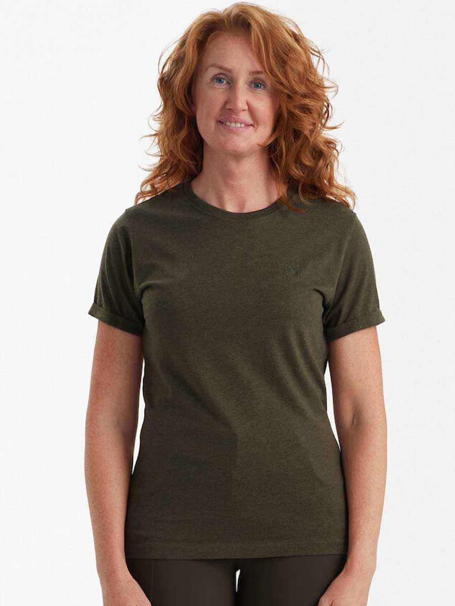 DEERHUNTER Ladies Basic T-Shirt 2 Pack - Adventure Green Melange