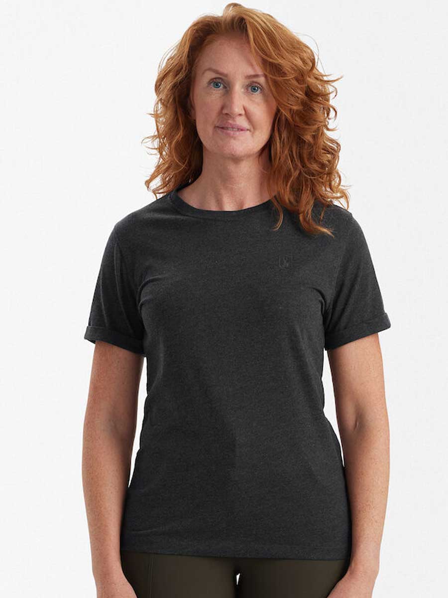DEERHUNTER Ladies Basic T-Shirt 2 Pack - Brown Leaf Melange