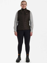 Load image into Gallery viewer, DEERHUNTER Lady Caroline Padded Waistcoat with Knit - Brown Leaf
