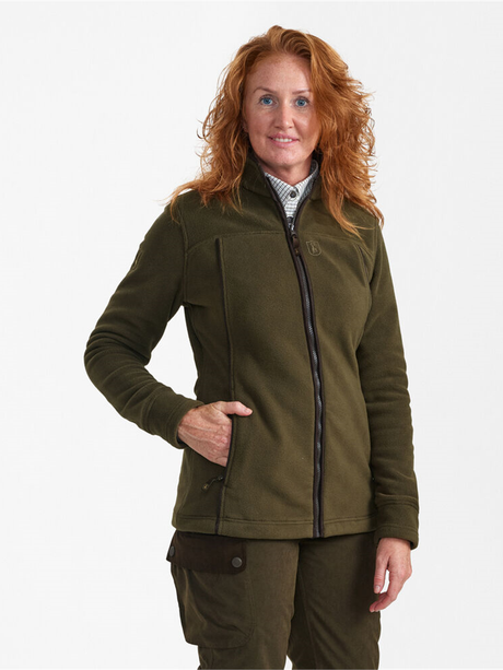 deerhunter lady eagle fleece jacket tarmac green 04 model front d m f 5954 379 1 900x1200