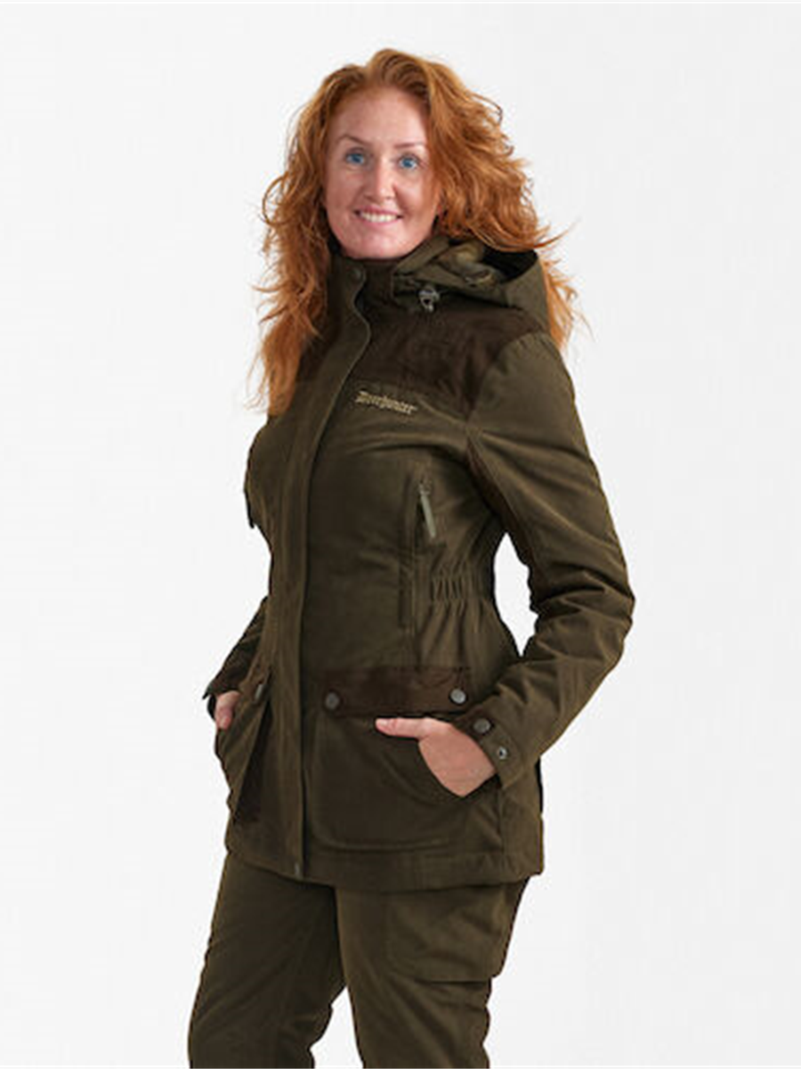 Deerhunter Lady Eagle Jacket in Tarmac Green worn by a model
