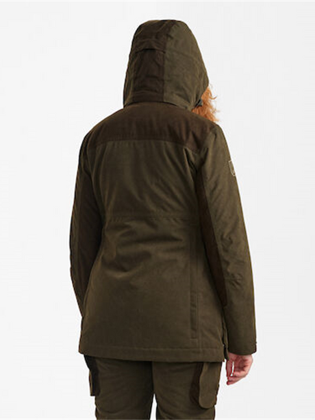 Deerhunter Lady Eagle Jacket in Tarmac Green worn by a model, rear view