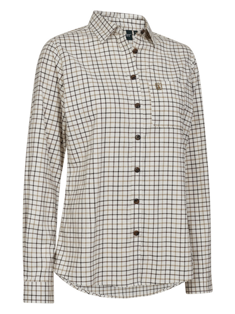 Deerhunter Lady Grace Shirt in Beige Check – front product view