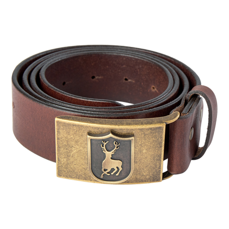 Deerhunter Leather Belt in Cognac Brown flat lay