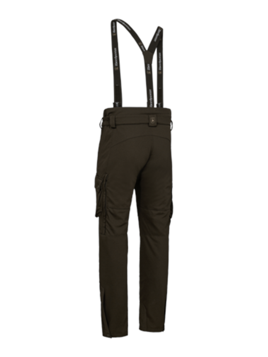 Deerhunter Muflon Pro Trousers in Art Green with detachable braces, rear view