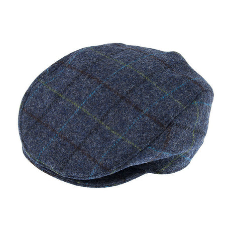 DENTS Men's Abraham Moon Check Tweed Flat Cap – BLUE