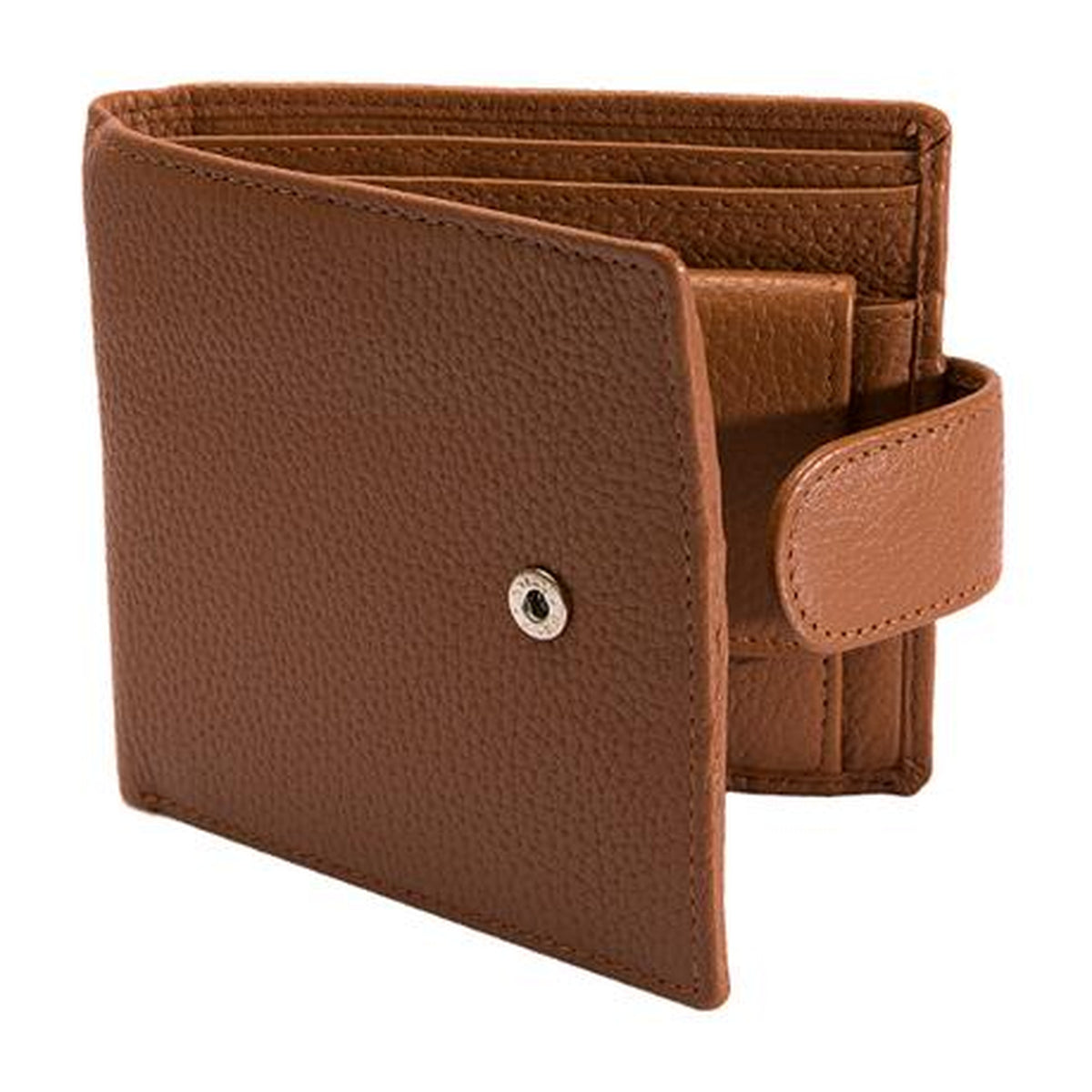DENTS Men's Pebble Grain Leather Bifold Wallet with RFID Blocking and Coin Purse – COGNAC