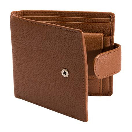 DENTS Men's Pebble Grain Leather Bifold Wallet with RFID Blocking and Coin Purse – COGNAC