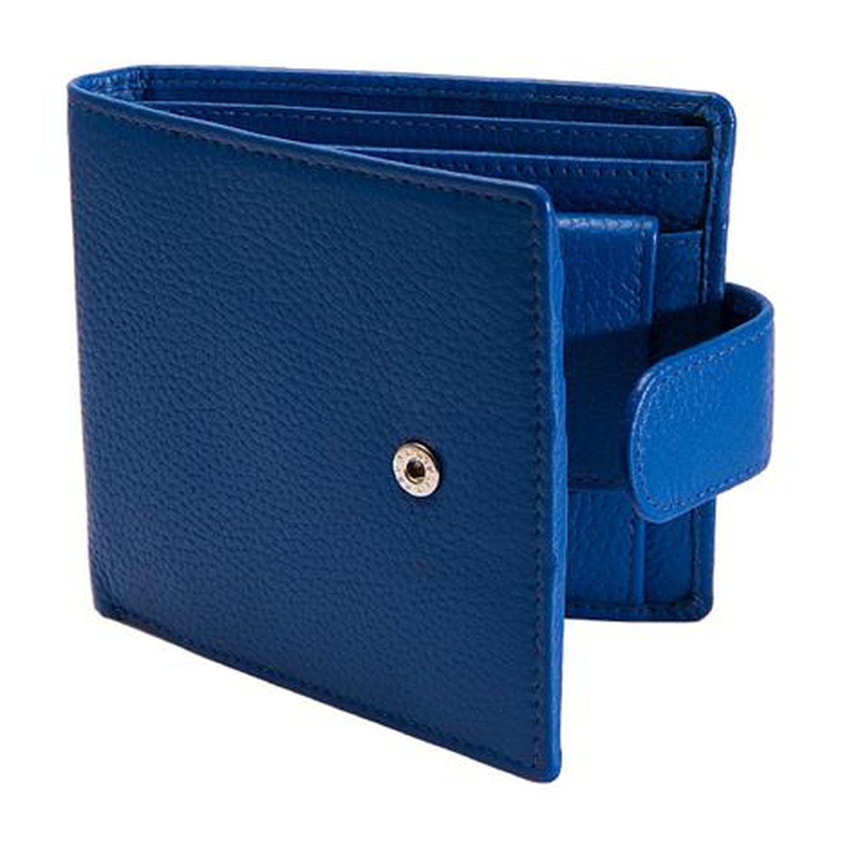 DENTS Men's Pebble Grain Leather Bifold Wallet with RFID Blocking and Coin Purse – ROYAL BLUE