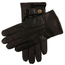 Load image into Gallery viewer, DENTS Canterbury Cashmere-Lined Deerskin Leather Gloves - Mens Handsewn Three Point - Black
