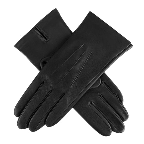 DENTS Joanna Three-Point Leather Gloves - Womens Unlined - Black Dents