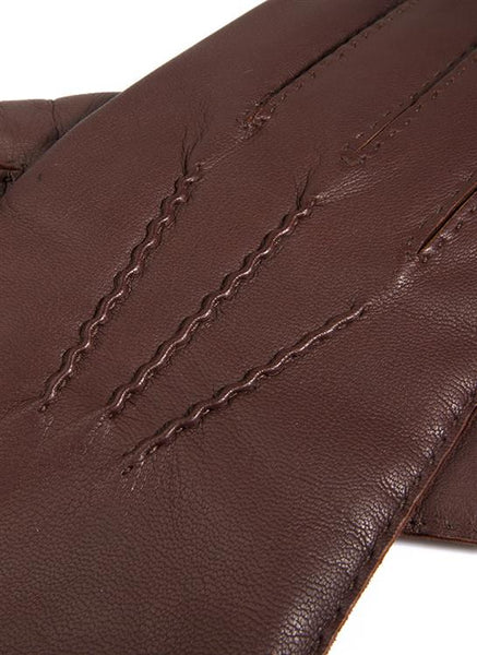 DENTS Chelsea Cashmere-Lined Leather Gloves - Mens Three-Point Handsewn - English Tan