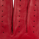 DENTS Delta Men's Classic Leather Driving Gloves - Berry & Black