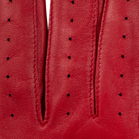 DENTS Delta Men's Classic Leather Driving Gloves - Berry & Black