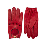 DENTS Delta Men's Classic Leather Driving Gloves - Berry & Black