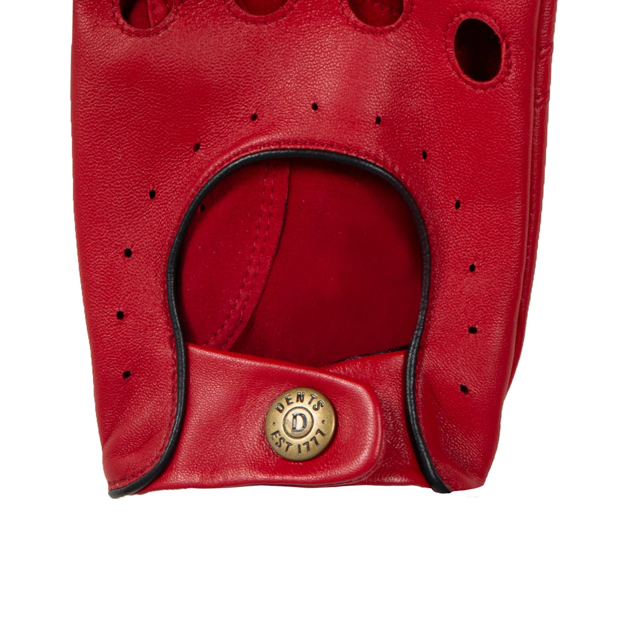 DENTS Delta Men's Classic Leather Driving Gloves - Berry & Black