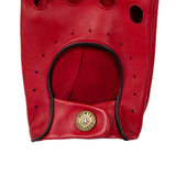 DENTS Delta Men's Classic Leather Driving Gloves - Berry & Black