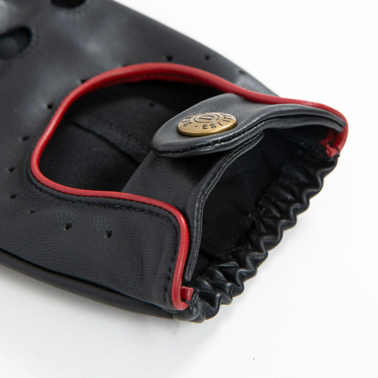 DENTS Delta Men's Classic Leather Driving Gloves - Black & Berry