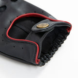DENTS Delta Men's Classic Leather Driving Gloves - Black & Berry