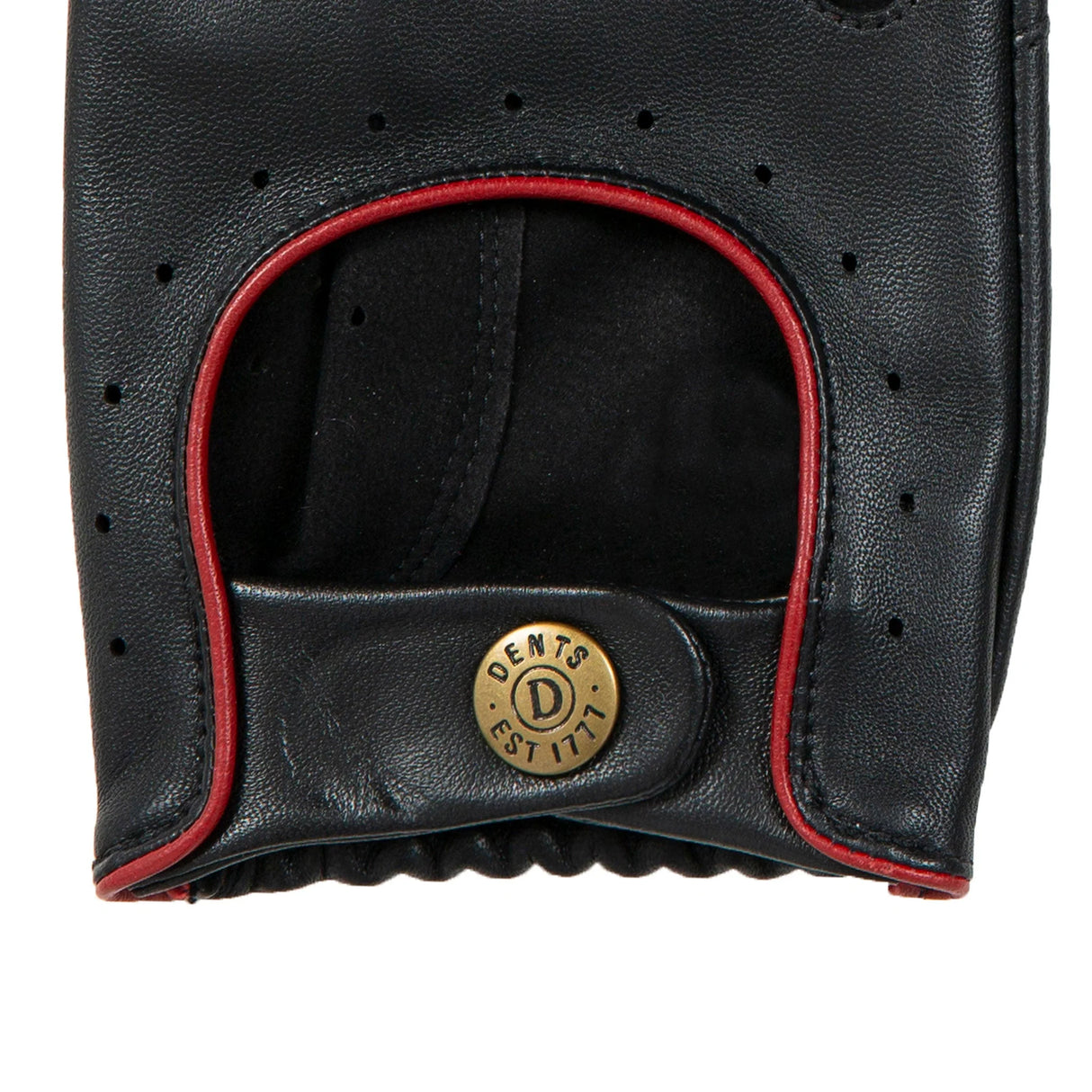 DENTS Delta Men's Classic Leather Driving Gloves - Black & Berry