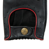 DENTS Delta Men's Classic Leather Driving Gloves - Black & Berry