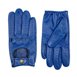 DENTS Delta Men's Classic Leather Driving Gloves - Royal Blue & Black