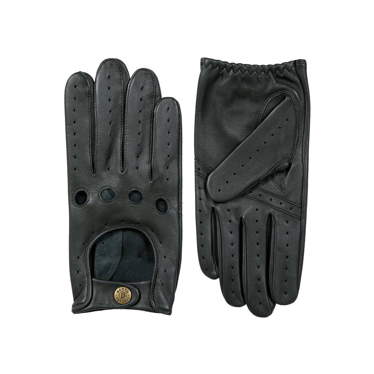 DENTS Delta Men's Classic Leather Driving Gloves - British Racing Green