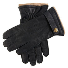Load image into Gallery viewer, DENTS Gloucester Cashmere-Lined Deerskin Leather Gloves with Cashmere Cuffs - Mens Handsewn Three-Point - Navy

