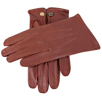 DENTS Sandhurst Three-Point Leather Officer's Gloves - English Tan