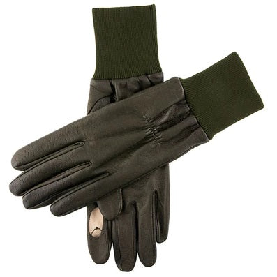 DENTS Regal Heritage Fleece-Lined Leather Shooting Gloves - Mens - Green