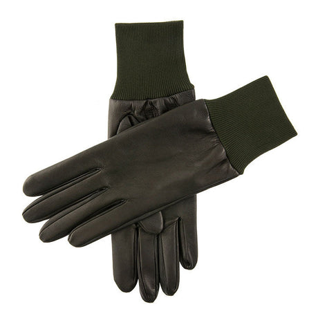 DENTS Royale Heritage Silk-Lined Leather Shooting Gloves - Mens - Olive Dents