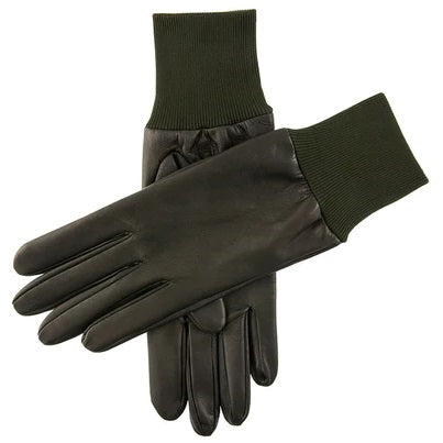 DENTS Royale Heritage Silk-Lined Leather Shooting Gloves - Mens - Olive