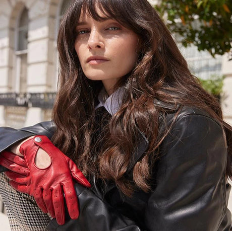 DENTS Thruxton Leather Driving Gloves - Ladies - Berry Dents