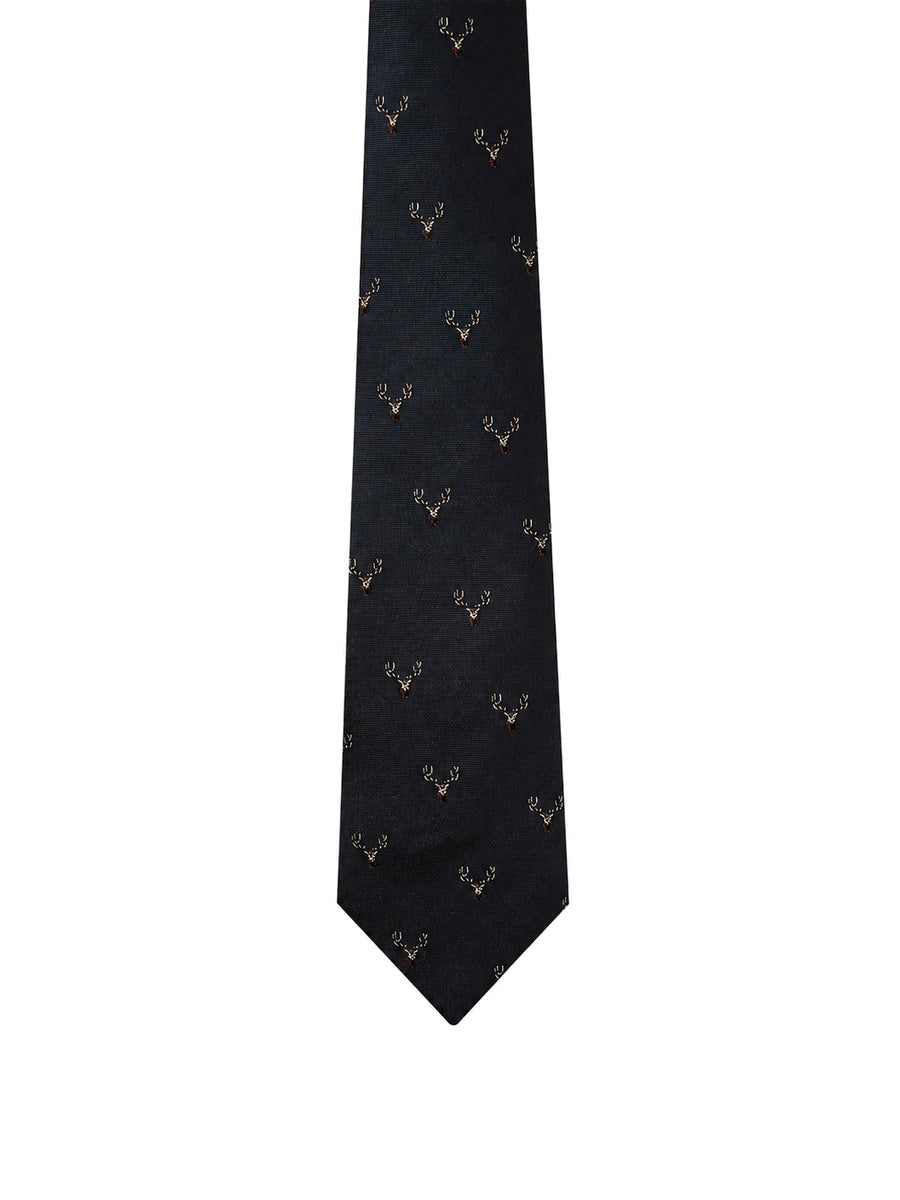 DUBARRY Avalon Stag Silk Tie - Men's - Navy