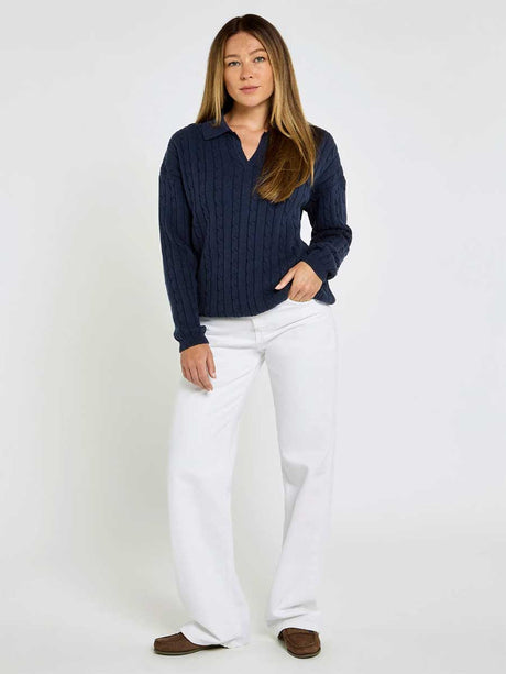 DUBARRY Brownville Cable Knit Jumper - Womens - Navy