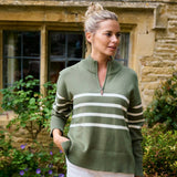 DUBARRY Fonthill Zip Neck Sweater - Womens - Kelp