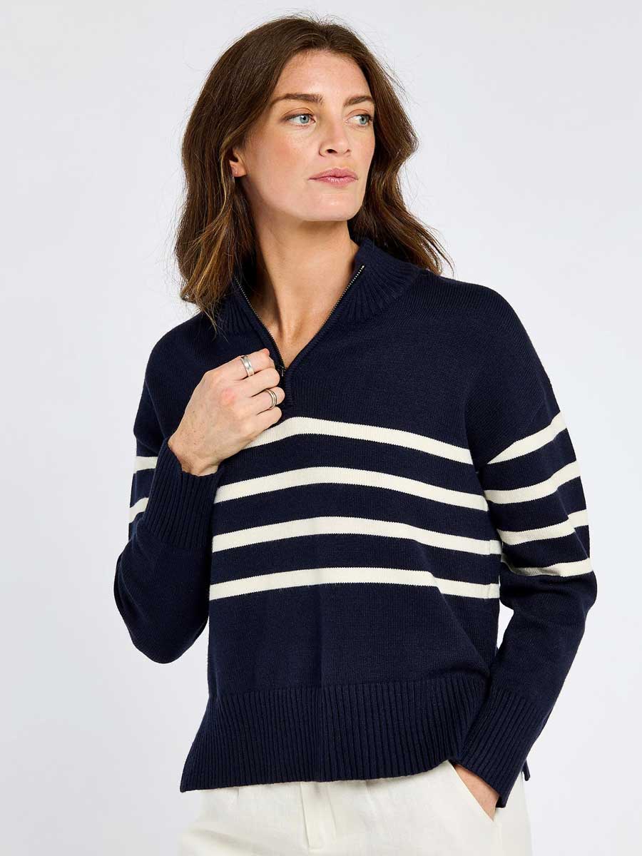 DUBARRY Fonthill Zip Neck Sweater - Womens - Navy