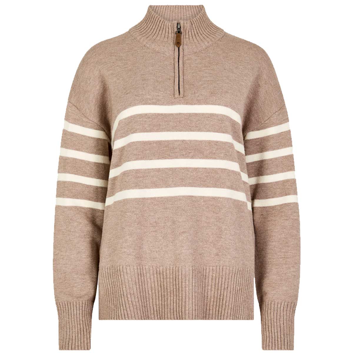 DUBARRY Fonthill Zip Neck Sweater - Womens - Taupe