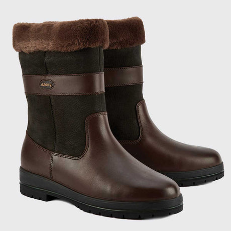 DUBARRY Foxrock Fur Lined Country Boots - Black/Brown