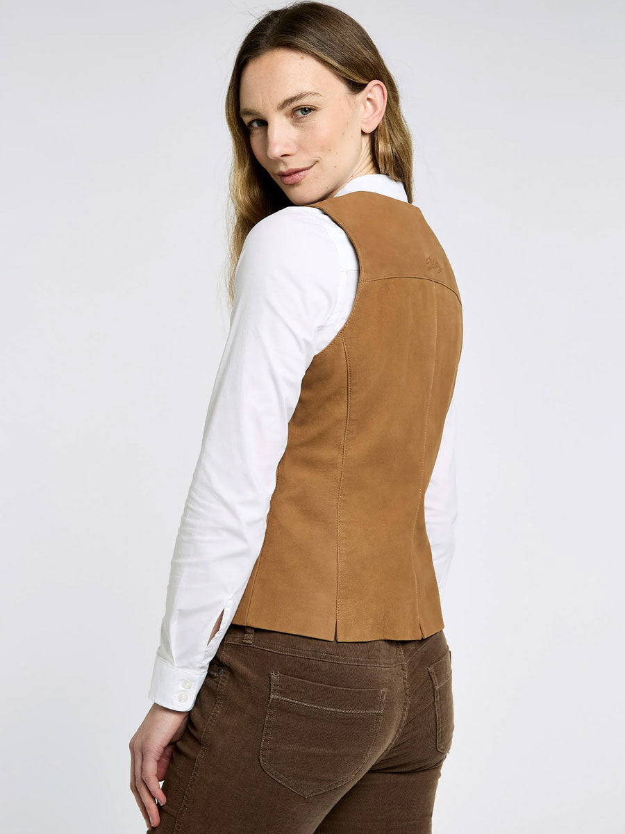 DUBARRY Greville Tailored Leather Waistcoat - Women's - Tan