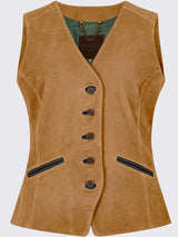 DUBARRY Greville Tailored Leather Waistcoat - Women's - Tan