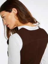 DUBARRY Greville Tailored Leather Waistcoat - Women's - Walnut