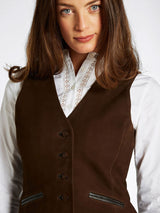 DUBARRY Greville Tailored Leather Waistcoat - Women's - Walnut