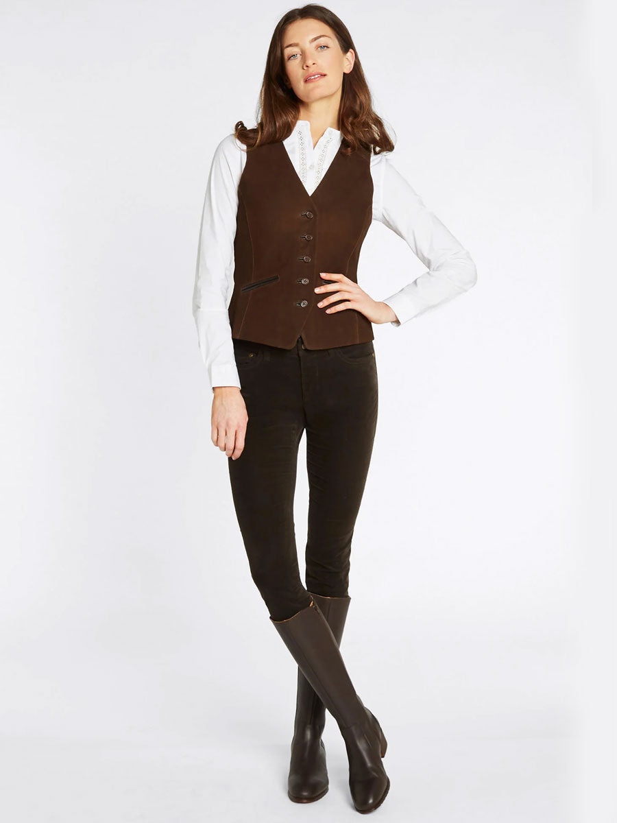 DUBARRY Greville Tailored Leather Waistcoat - Women's - Walnut