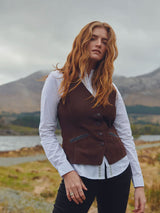 DUBARRY Greville Tailored Leather Waistcoat - Women's - Walnut