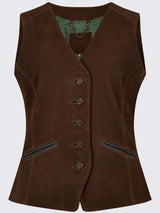 DUBARRY Greville Tailored Leather Waistcoat - Women's - Walnut