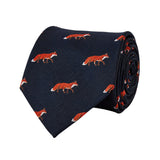 DUBARRY Kavanagh Fox Silk Tie - Men's - Navy