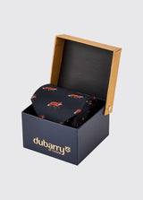 DUBARRY Kavanagh Fox Silk Tie - Men's - Navy